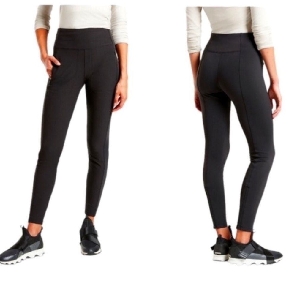 Athleta- Headlands Hybrid Tight Front Zip Pockets Back Zip Hem Detail- Size 4